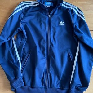 Adidas Navy Jacket with White Stripes
